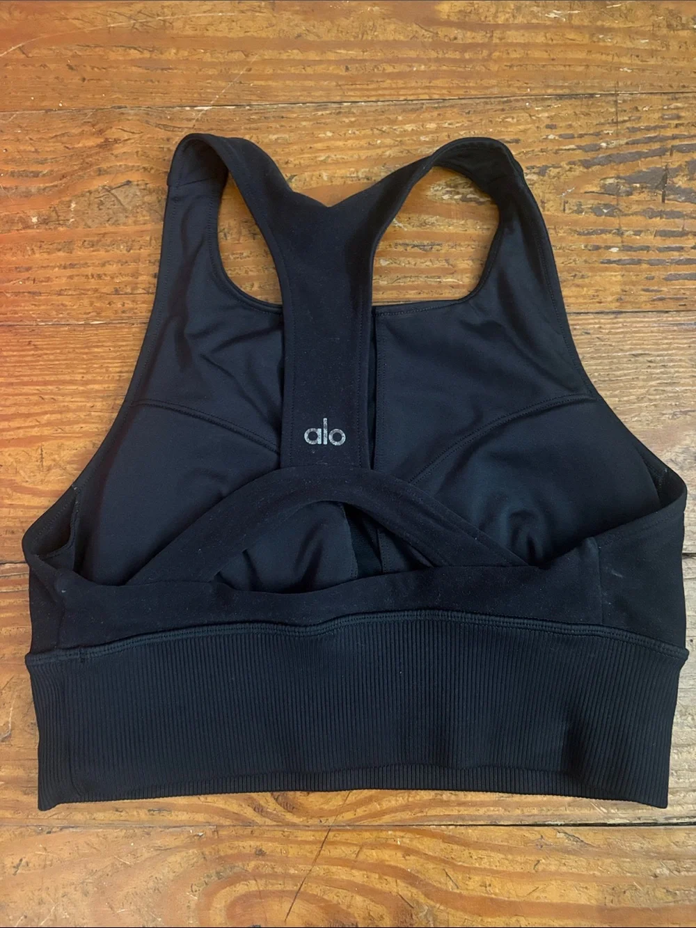 ALO Yoga Black High-Neck Racerback Sports Bra
